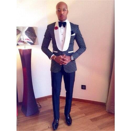 New Men’s Suit Smolking Noivo Terno Slim Fit Easculino Evening Suits For Men Shawl White Lapel Tuxedos Navy Blue Men Suit(Jacket