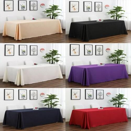 Solid Color Table Cover Cloth Rectangle Dining Table Decor White Tablecloth Table Cloths for Hotel Birthday Wedding Events Party