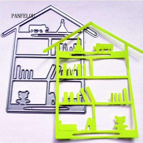 PANFELOU House bookshelf metal craft paper die cutting dies Scrapbooking/DIY Easter wedding Embossing mould cards