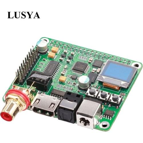 Lusya Raspberry Pi DAC Audio Decoder Board HIFI Expansion Moudle Supports Coaxial Fiber I2S OUT For Raspberry Pi 3B 3B+ 4B