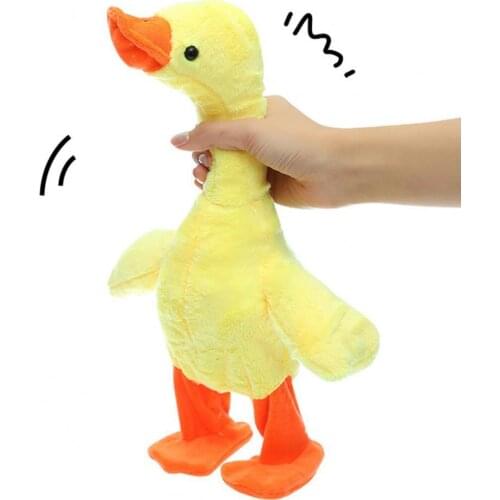 Plush Duck Toy Musical Funny PP Cotton Educational Yellow Duck Stuffed Toy for Relax