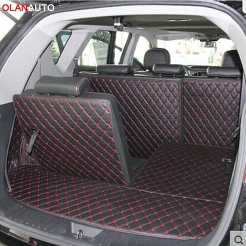 Full set car trunk mats for Hyundai Grand Santa Fe 7 seats 2018-2013 waterproof boot carpets cargo liner for Grand Santafe 2016