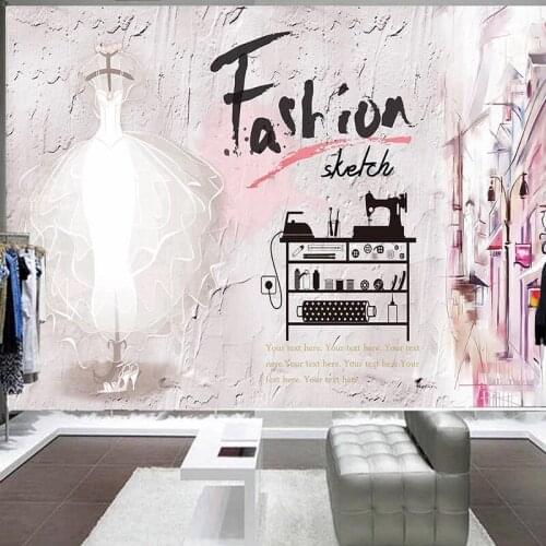 Custom Photo Wallpaper Modern Creative Cement Wall Graffiti Mural Retro Personality Clothing Store Wedding Background Wall Decor
