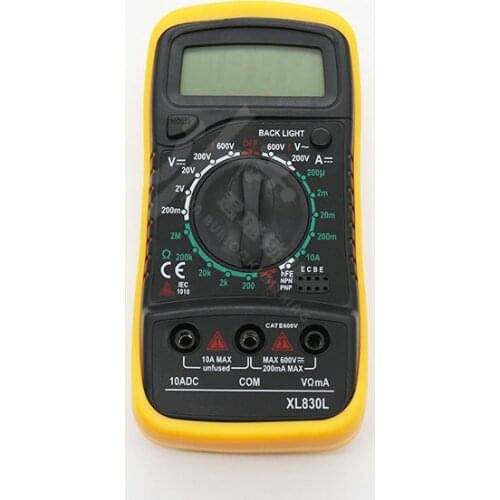 Portable Digital Multimeter XL830L Funtional For DC AC Voltage Transistor Test OHM Diode Test Data Hold