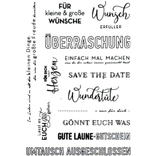 German word Clear Stamp Transparent Silicone Stamp Seal Sheet For Scrapbooking Photo Album Decoration