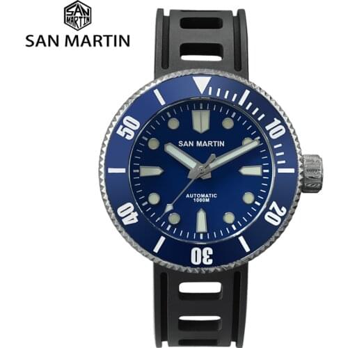 San Martin Diver Damascus Steel Watch Automatic Men Mechanical Watch SW200 1000M Water Resistant Ceramic Bezel Luminous