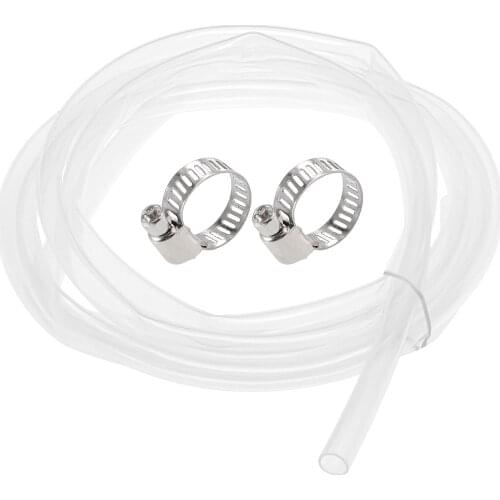 Uxcell Silicone Tubing 10mm ID 12mm OD 10ft Silicone Rubber Tube Air Hose Water Pipe Clear with Clamps