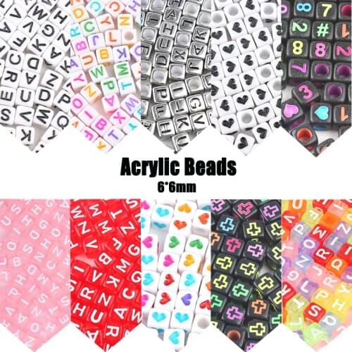 Mixed Letter Digital Acrylic Beads Round Flat Alphabet Cube Loose Spacer Beads For Jewelry Making Handmade Diy Bracelet Necklace