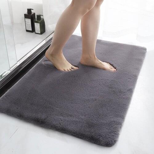 Super Soft Imitation Rabbit Fur Carpet Rug for Living Room Home Bathroom Non-Slip Mats Comfortable Soft Plush Simple Bedroom Rug