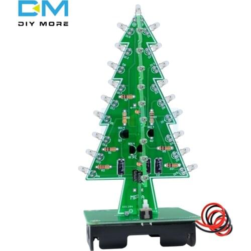 3D Xmas Tree 3/7 Color Light Flash LED Circuit Christmas Trees LED PCB Board Module DC 4.5V-5V Diy Electronic Kit
