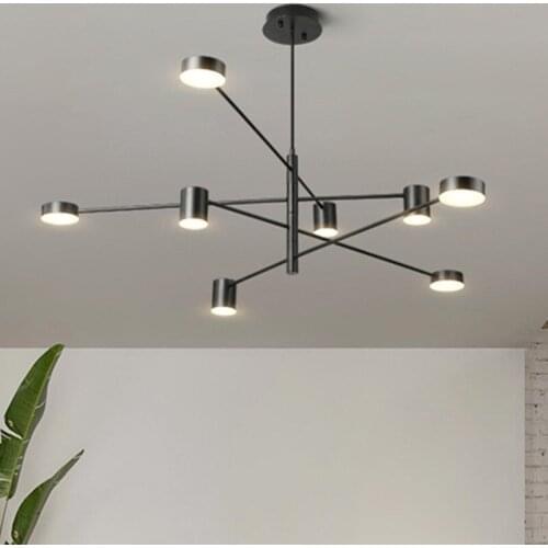 LED Chandelier Lighting Modern Fashion Black Gold White Hanging Lamp Long Lights for Hall Kitchen Living Room Loft Bedroom Light