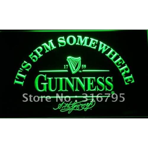 428 Its 5 pm Somewhere Guinness LED Neon Light Signs with On/Off Switch 20+ Colors 5 Sizes to choose