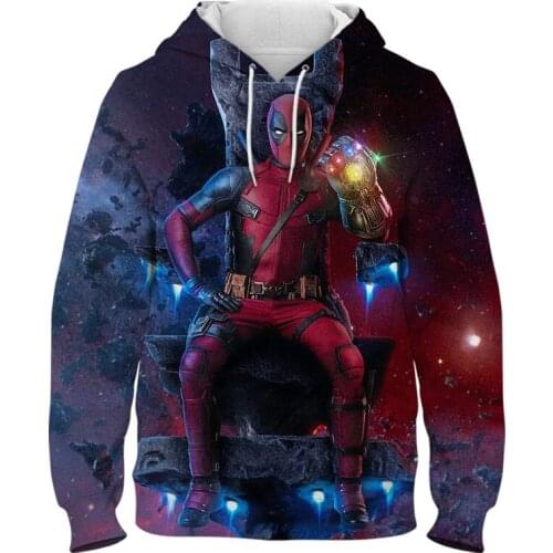 Marvel New fashion 3D printing Deadpool Hoodie/Sweatshirt Spring and Autumn Fun Long Sleeve Harajuku Men Women kids Hoodie