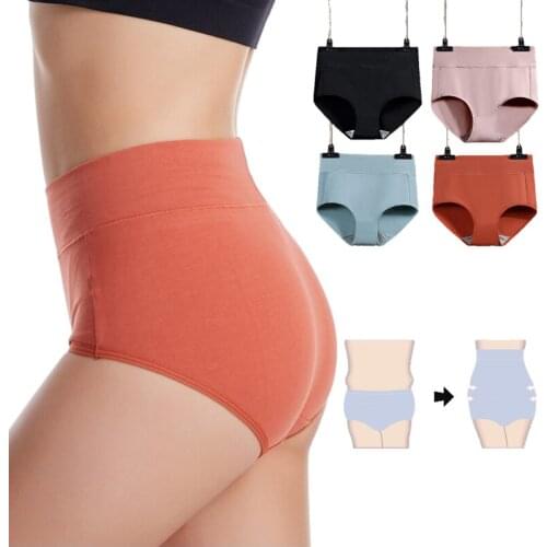 High Waist Pure Cotton Panties Womens Elastic Soft Large Size XXXL Ladies Underwear Breathable Sexy Briefs