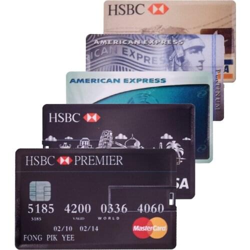 Waterproof Super Slim Credit Card USB Flash Drive 2.0 Pen Drive 4GB 8GB 16GB 32GB 64GB Bank Card Model Memory Stick Pendrive