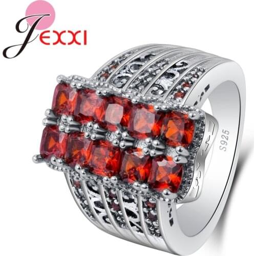 Big Wide Rings For Women Dance Party Jewelry Best Gift For Lover/Girlfriend/Sister 925 Sterling Silver Clear CZ Hot Sale