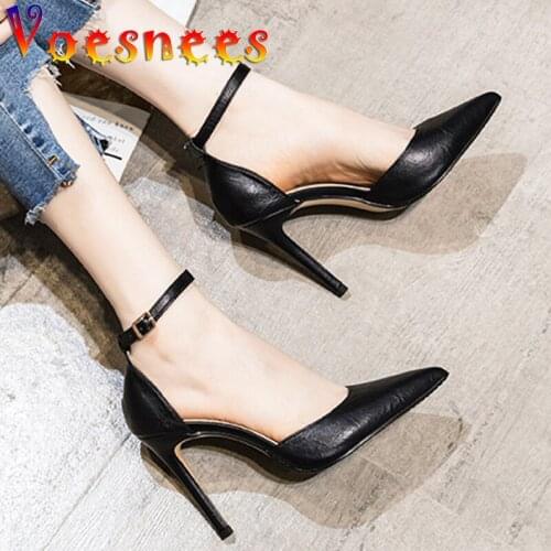 Shallow Patent Leather Womens Pumps Solid Color Thin High Heels Summer Pointed Shoes Wild Cover Heel Women Shoes One Word With