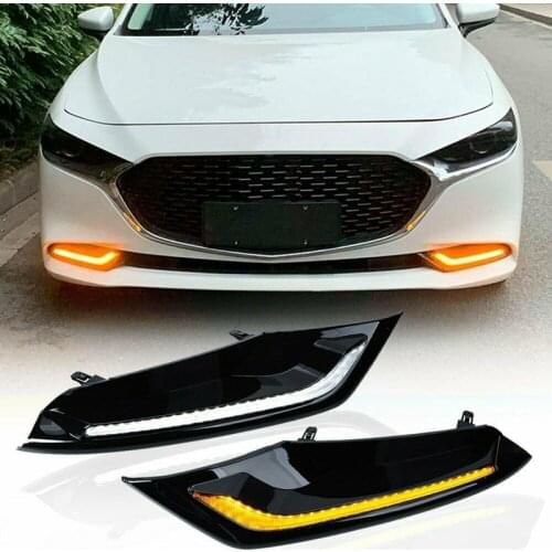 2Pcs Car LED Front Bumper DRL Daytime Running Light Fog Lamp for Mazda 3 Axela 2019-2020