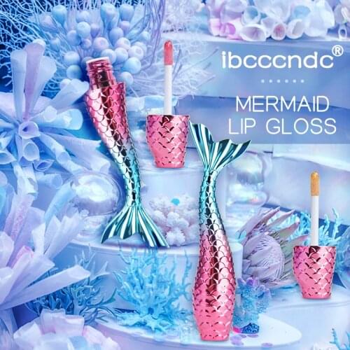 20 Colors Liquid Crystal Glow Mermaid Lip Gloss Laser Holographic Lip Tattoo Lipstick Makeup Mermaid Pigment Glitter Lip Gloss