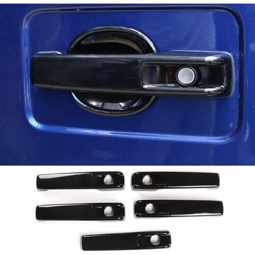 5PCS ABS Carbon Fiber Exterior Side Door Handle Cover Trim Fit For Benz G Class W463 G500 G55 G63 2019-2020 Car Accessories