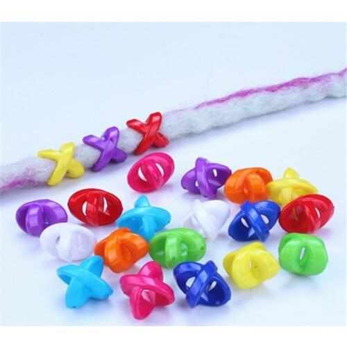 50pcs/lot Dreadlock Hair Ring Hair Braid Beads 7mm Hole Candy Colored Hair Braid Dread Braiding Hair Dreadlock Beads Cuffs Clips