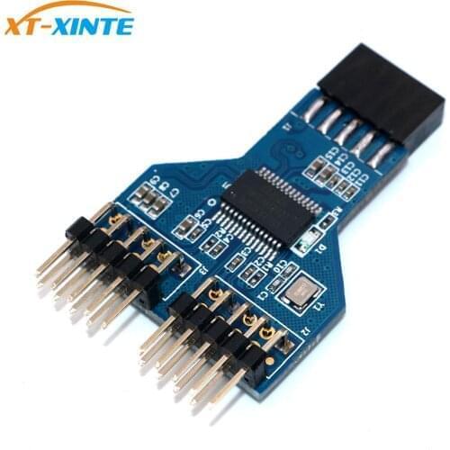 9 Pin USB Header Female 1 to 2 Male Board 9-Pin USB HUB USB 2.0 9 pin Connector Adapter for NZXT Liquid Cooling for RGB Splitter