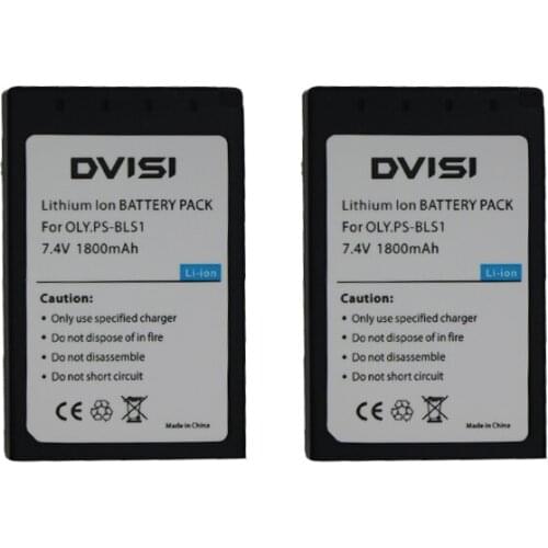 2pcs 1800mAh Camera Battery for Olympus PS-BLS1 BLS-1 Evolt E-410 E-420 E-450 E-600 E-620 & PEN E-P1 E-P2 E-P3 E-PL1 E-PL3 E-PM1