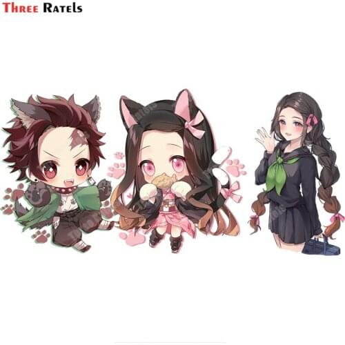 Three Ratels A834 Kamado Nezuko Kimetsu No Yaiba Anime Stickers Waterproof Protected Vinyl Material Decals For School Gifts