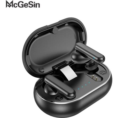 Wireless Bluetooth Earphone CVC 8.0 Noise Reduction Music Earbud IPX7 Waterproof Sport Headset Gaming Earpiece 500mAh With Mic