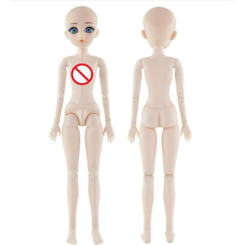 Bjd Doll 1/4 Head with Blue Eye for 42cm doll DIY Toy BJD New User Makeup 22 Joint 18 Inch Doll Kids Toys for Girls 18MM eyes