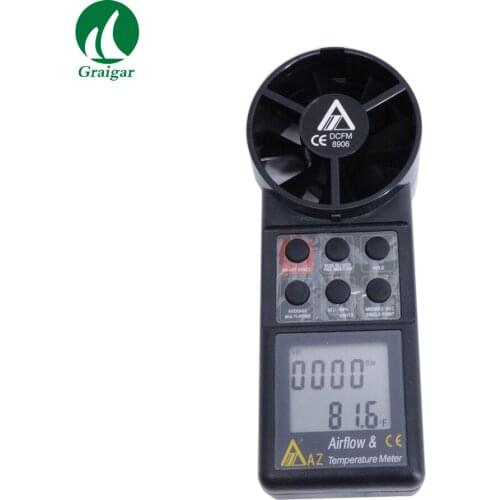 AZ8906 Digital Anemometer Air Volume Meter Air Flow Tester Wind Speed Measuring Range:0.4-35m/s
