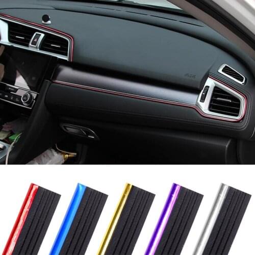 5m Car Decoration Strip Dashboard Door Edge Moulding Trim Universal Car Styling Detachable Gap Bright Strips