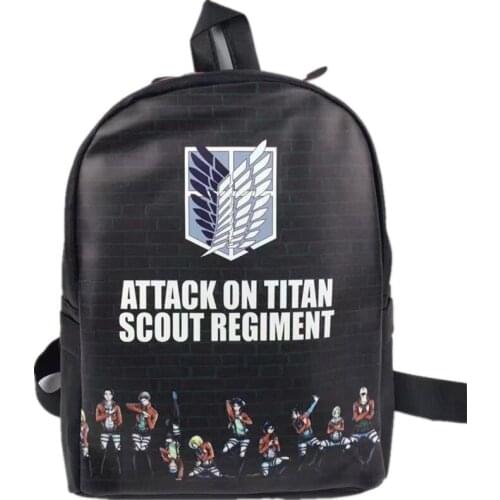 Men Women Ladies Cartoon Backpack Attack on Titan Laptop School Bags Danganronpa Bags Knapsack for Teenage Bookbag