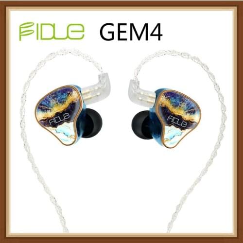 FIDUE GEM4 4BA Earphones HiFi Music Monitor DJ Studio Audiophile Musician Earphones Headphones with Detachable Cable IEMs