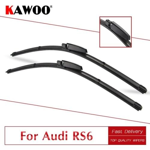 KAWOO For Audi RS6 22" 22",2002 2003 2004 2005 Car Accessorie Windscreen Wiper Blades Soft Natural Rubber Fit Slider Type Arms