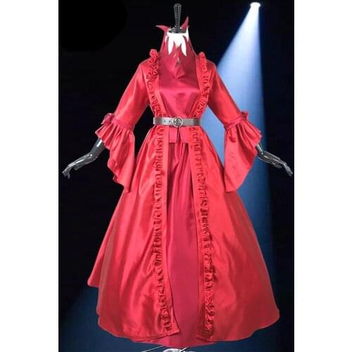 Hot Game Identity V Cosplay Crimson Mrs. Red Mary Red Monitore Lolita Dress Set Cosplay Costume Halloween Costumes For Women New