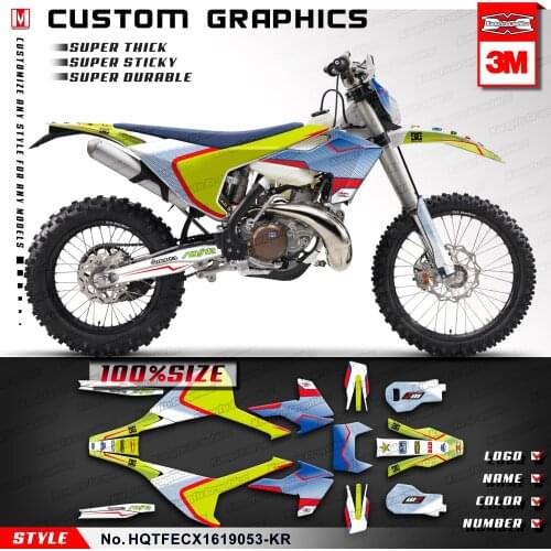 KUNGFU GRAPHICS Motocross Décor Kit for TE FE TX FX FS TC FC 125 150 250 300 350 450 501 2016 2017 2018 2019, Customizable