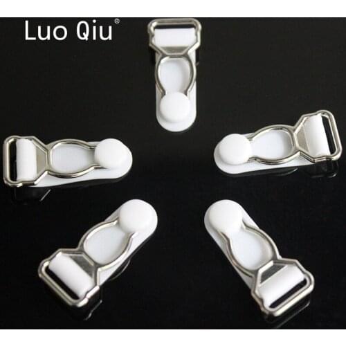 Luo Qiu Silver Metal+white PP 50 pcs/lot 1.2cm Garter clip Garment clips Clothing accessories Sewing Supplies