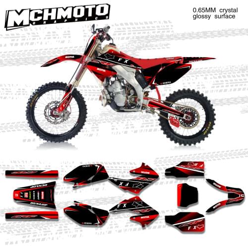 MCHMFG Fairing Sticker for Honda CR125 250 2002-2012 Motocross Graphics Decal Kit for Honda CR250 125 2002-2012 Custo