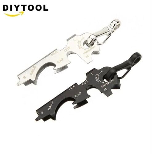 Multifunctional keychain clip EDC tool buckle Stainless steel 8-in-1 screwdriver accessories Portable multi-function folder