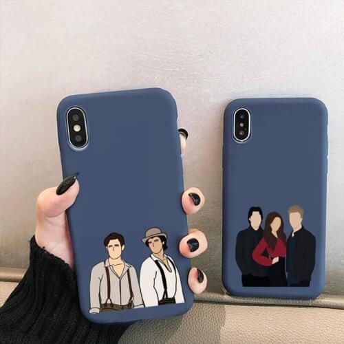 The Vampire Diaries Damon Phone Case for iPhone 12 mini 11 Pro XS MAX X XR 7 8 6 Plus Candy Color blue Soft Silicone Cover