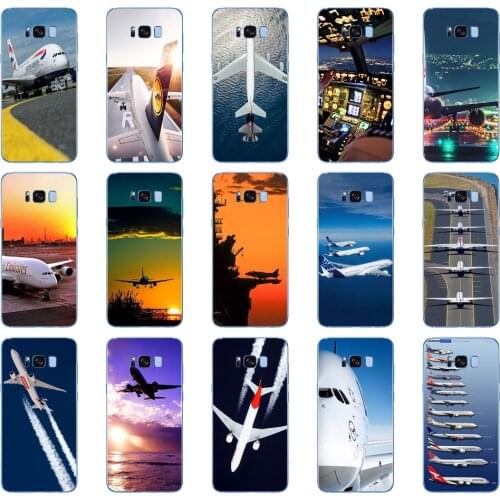 03DD Airplane At The Sunrise aircraft plane Soft Silicone Cover Case for Samsung Galaxy S6 S7 edge S8 S9 S10 plus A70 A50 case