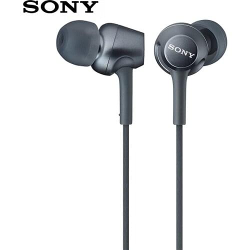 SONY MDR-EX255AP Stereo Earphones 3.5mm Wired Headset Sport Earbuds Bass Headphone Handsfree with Mic for Smartphones Music Game
