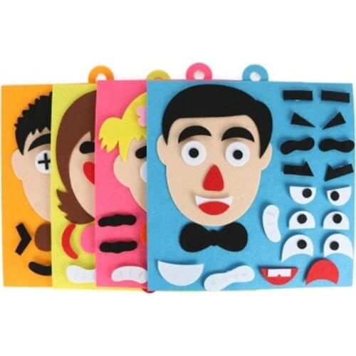 DIY Emotion Change Puzzle Toys Educational Toys For Children Expressions Handmade Stickers Toys Kids Creative Teach Toys