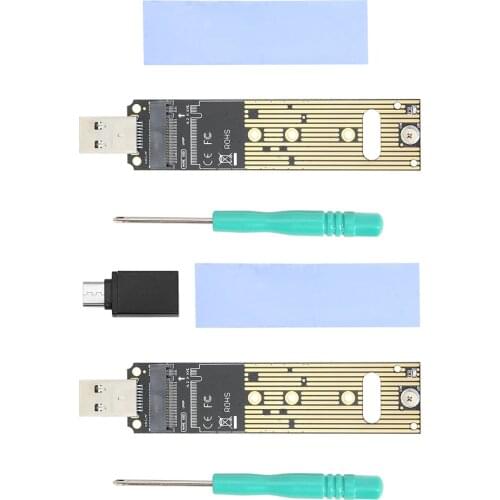 NVMe to USB Adapter 10Gbps M.2 M2 SSD to to USB 3.1 Gen 2 Type A Card NGFF PCIe Based M Key Hard Drive Converter Reader