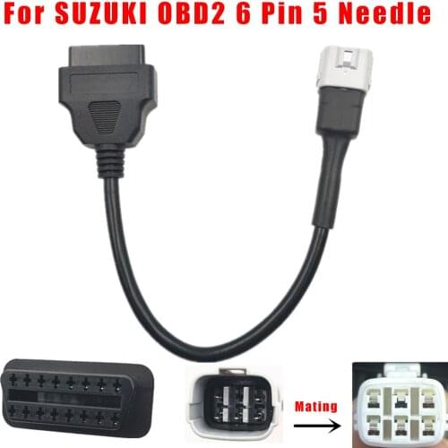 ATV Female socket to 6-pin male plug Adapter For SUZUKI OBD2 6 Pin Plug Protable Reliable