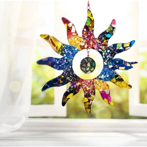 Rainbow Sun Suncatcher Pendant Home Garden Courtyard Decoration Pendant Home Party Hanging Pendant Craft Window Decorative Gifts