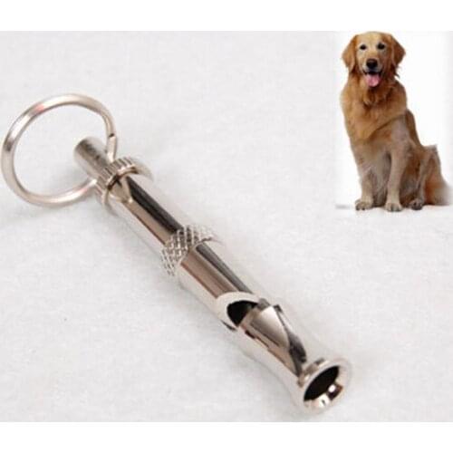 Portable Silver Dog Training Whistle Stainless steel PET Silent Whistle Training Obedient Dogs Professional Adjustable Whistle