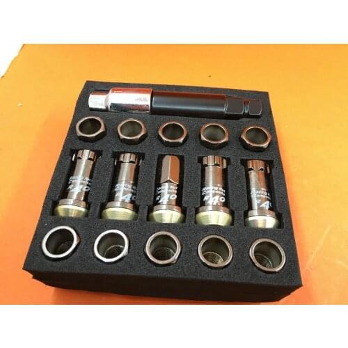 PROJECT KICS KYO-EI COMPO/SITE R/40 EXTENDED LUG NUTS W/LOCKS 12X1.5 Titanium black