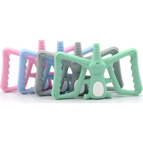 LOFCA Dancing Elephant Baby Teether BPA Free DIY Cute Baby Teething Toys Silicone Teether Food Grade Cartoon Slicone Beads